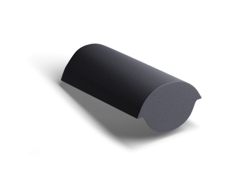 Конечная коньковая черепица Kriastak Classic, графит (совместима с PLATT)