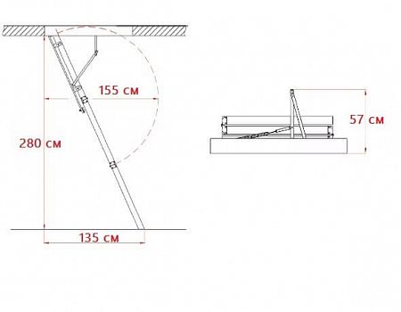 Складная чердачная лестница Standard Oman 60x120x280