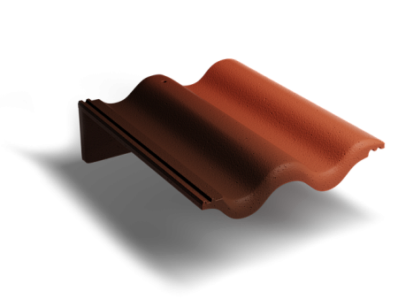 Пультовая волновая черепица Kriastak Antik, кирпично-красный