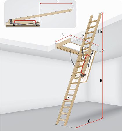 Лестница чердачная Fakro раздвижная 70x140 LDK
